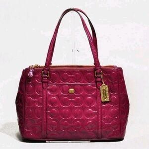 Coach Glossy Red Satchel‎